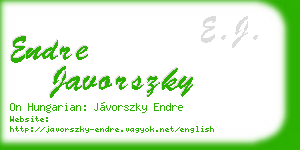 endre javorszky business card